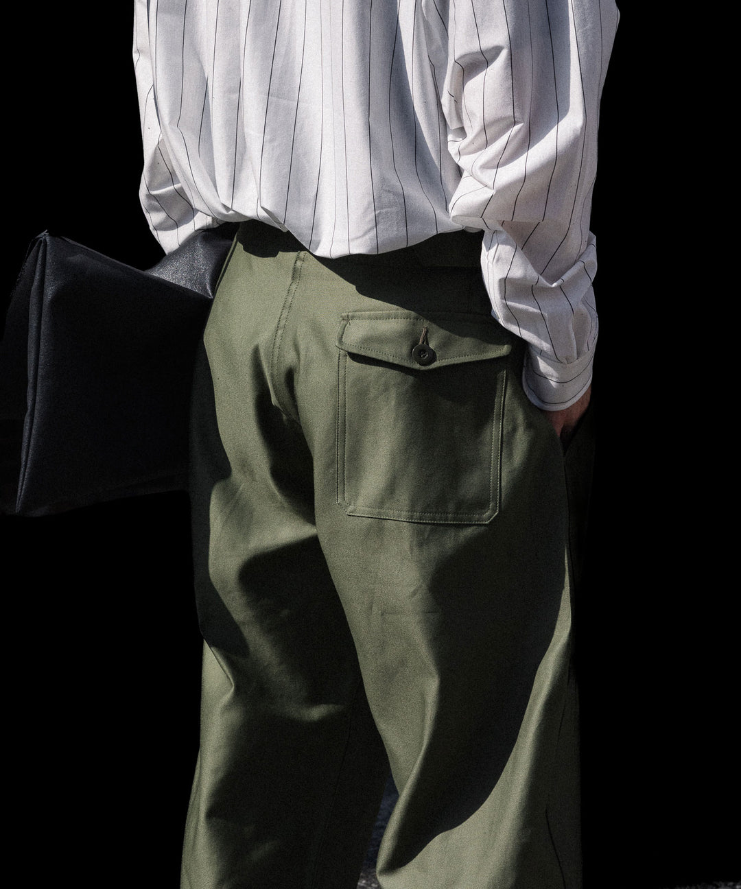 INTÉRIM インテリムGIZA BACK SATIN FRENCH AIR FORCE MECHANIC PANTSのOLIVE 公式通販サイトsession福岡セレクトショップ