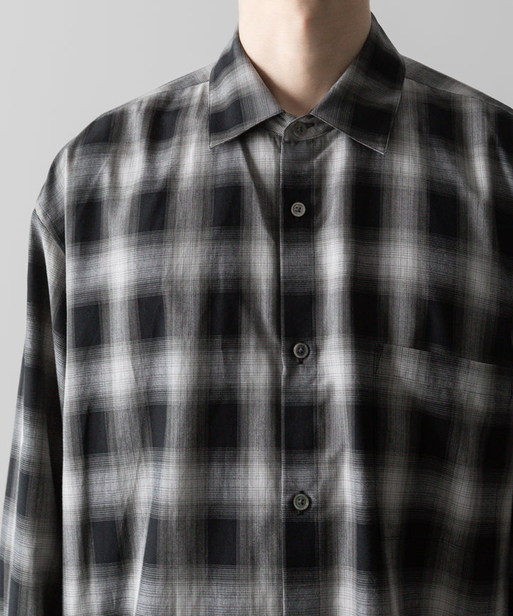 ssstein(シュタイン)の24AWコレクション OVERSIZED DOWN PAT SHIRT - BLACK OMBRE 公式通販サイトsession福岡セレクトショップ