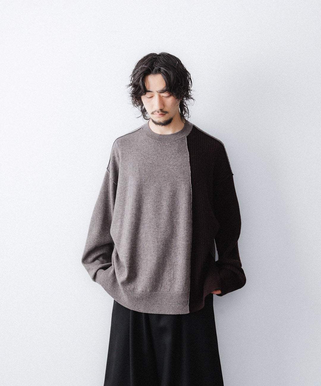 UJOH - ウジョーのCREW NECK BOX CROPPED KNITのBROWN公式通販サイトsession福岡セレクトショップ