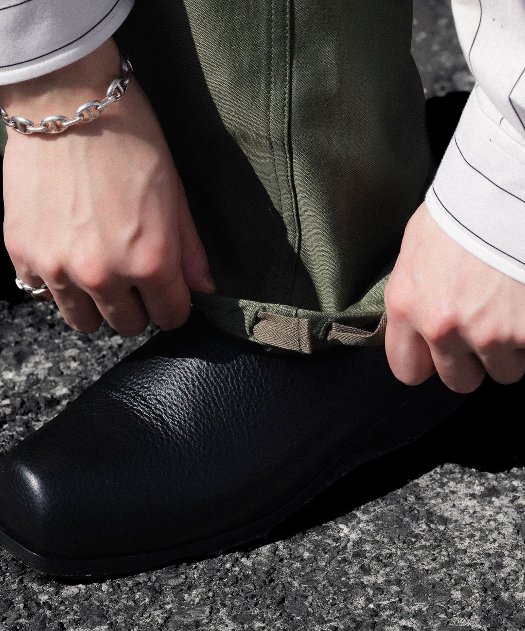 INTÉRIM インテリムGIZA BACK SATIN FRENCH AIR FORCE MECHANIC PANTSのOLIVE 公式通販サイトsession福岡セレクトショップ