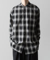 【ssstein】OVERSIZED DOWN PAT SHIRT - BLACK OMBRE