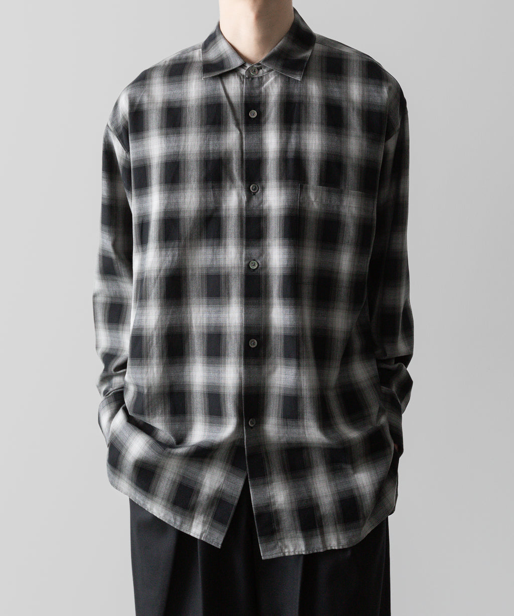 ssstein(シュタイン)の24AWコレクション OVERSIZED DOWN PAT SHIRT - BLACK OMBRE 公式通販サイトsession福岡セレクトショップ