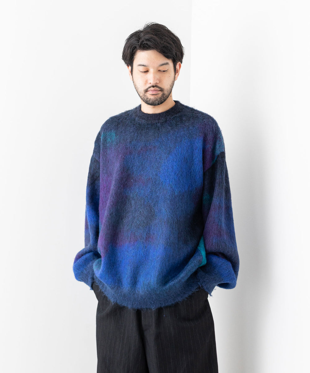 stein(シュタイン)の23AWコレクションOVERSIZED GRADATION MOHAIR LS のBLUE BLACK