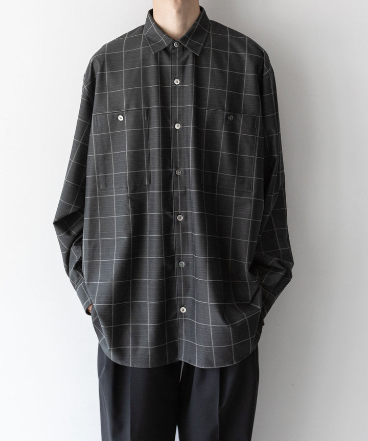 【KANEMASA PHIL.】カネマサのジャージーチャックシャツ FLANNEL CHECK JERSEY SHIRT - WP CHA 公式通販session福岡セレクトショップ