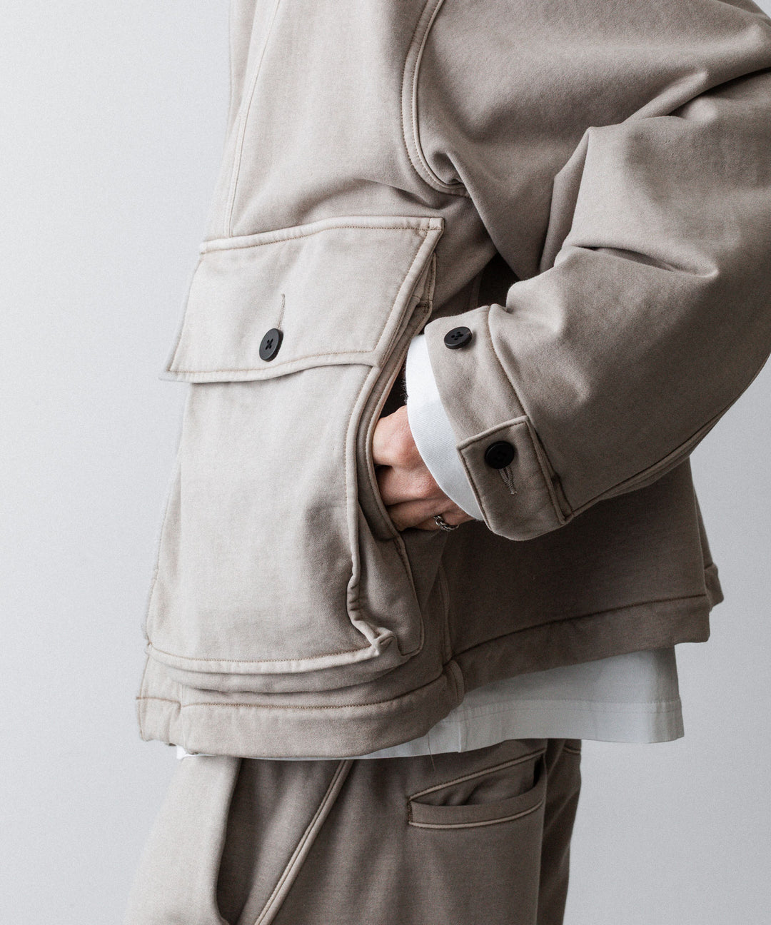 KANEMASA PHIL. カネマサフフィル36G FINE SWEAT WORK JACKETのBEIGE KHAKI PIGMENT公式通販サイトsession福岡セレクトショップ