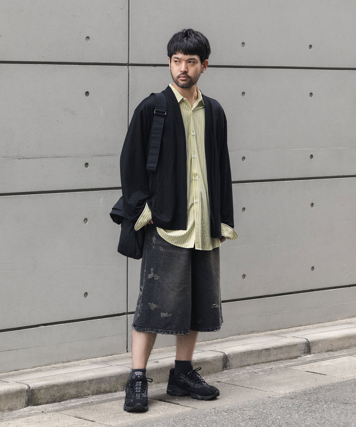 WWW - WRAPINKNOT wool wear ラッピンノットウールウェアのBUTTON-LESS CARDIGANのBLACK 公式通販サイトsession福岡セレクトショップ