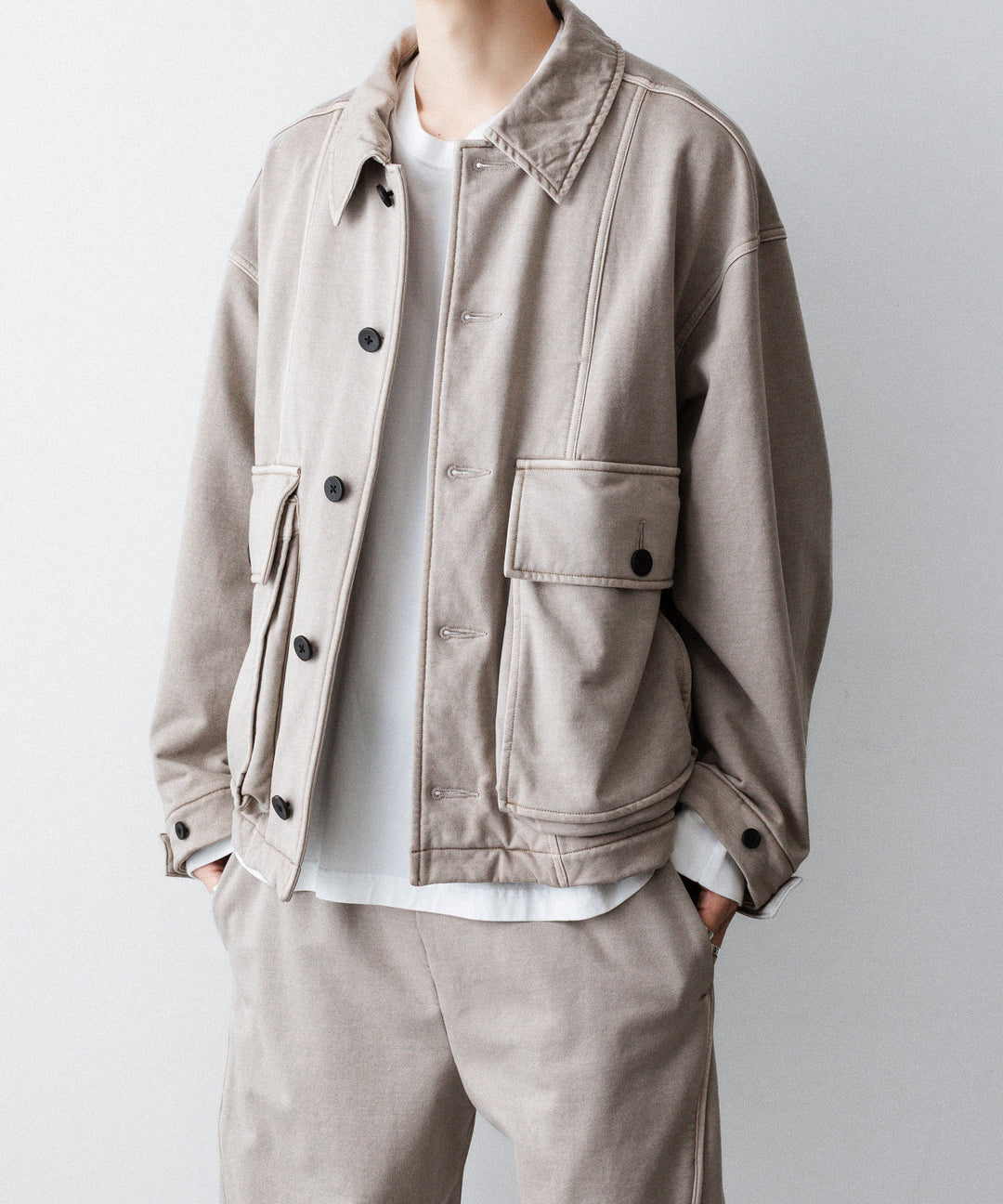 KANEMASA PHIL. カネマサフフィル36G FINE SWEAT WORK JACKETのBEIGE KHAKI PIGMENT公式通販サイトsession福岡セレクトショップ