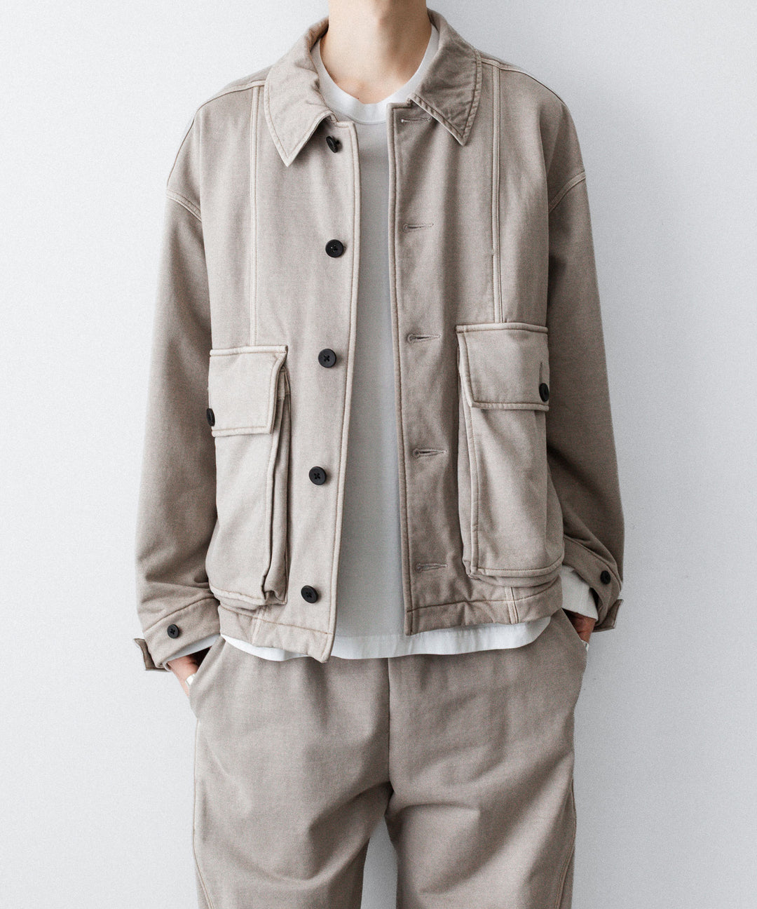 KANEMASA PHIL. カネマサフフィル36G FINE SWEAT WORK JACKETのBEIGE KHAKI PIGMENT公式通販サイトsession福岡セレクトショップ