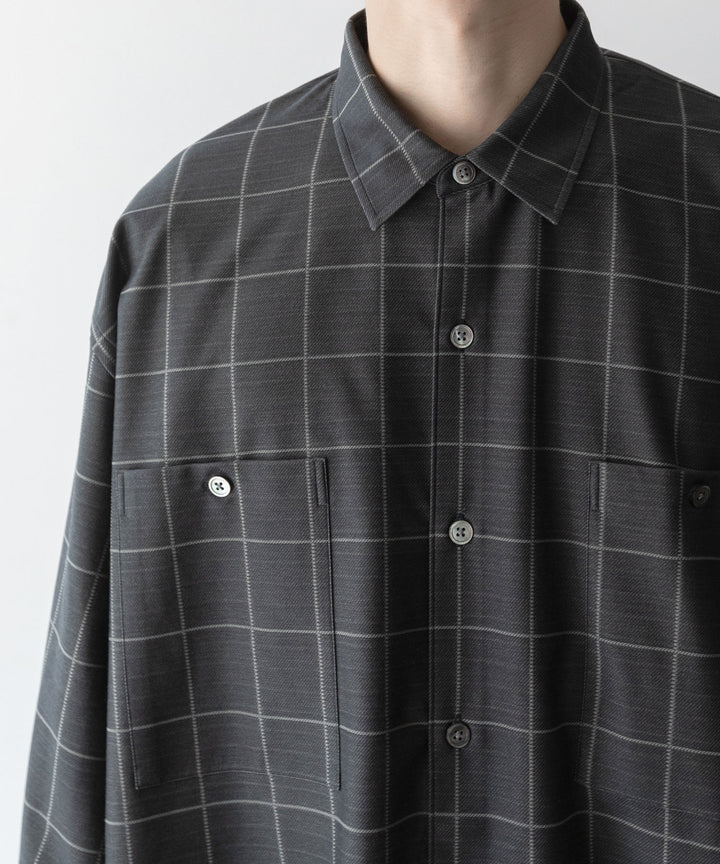 【KANEMASA PHIL.】カネマサのジャージーチャックシャツ FLANNEL CHECK JERSEY SHIRT - WP CHA 公式通販session福岡セレクトショップ
