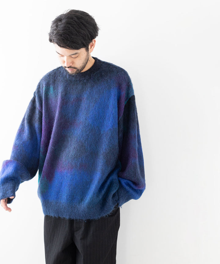 stein(シュタイン)の23AWコレクションOVERSIZED GRADATION MOHAIR LS のBLUE BLACK
