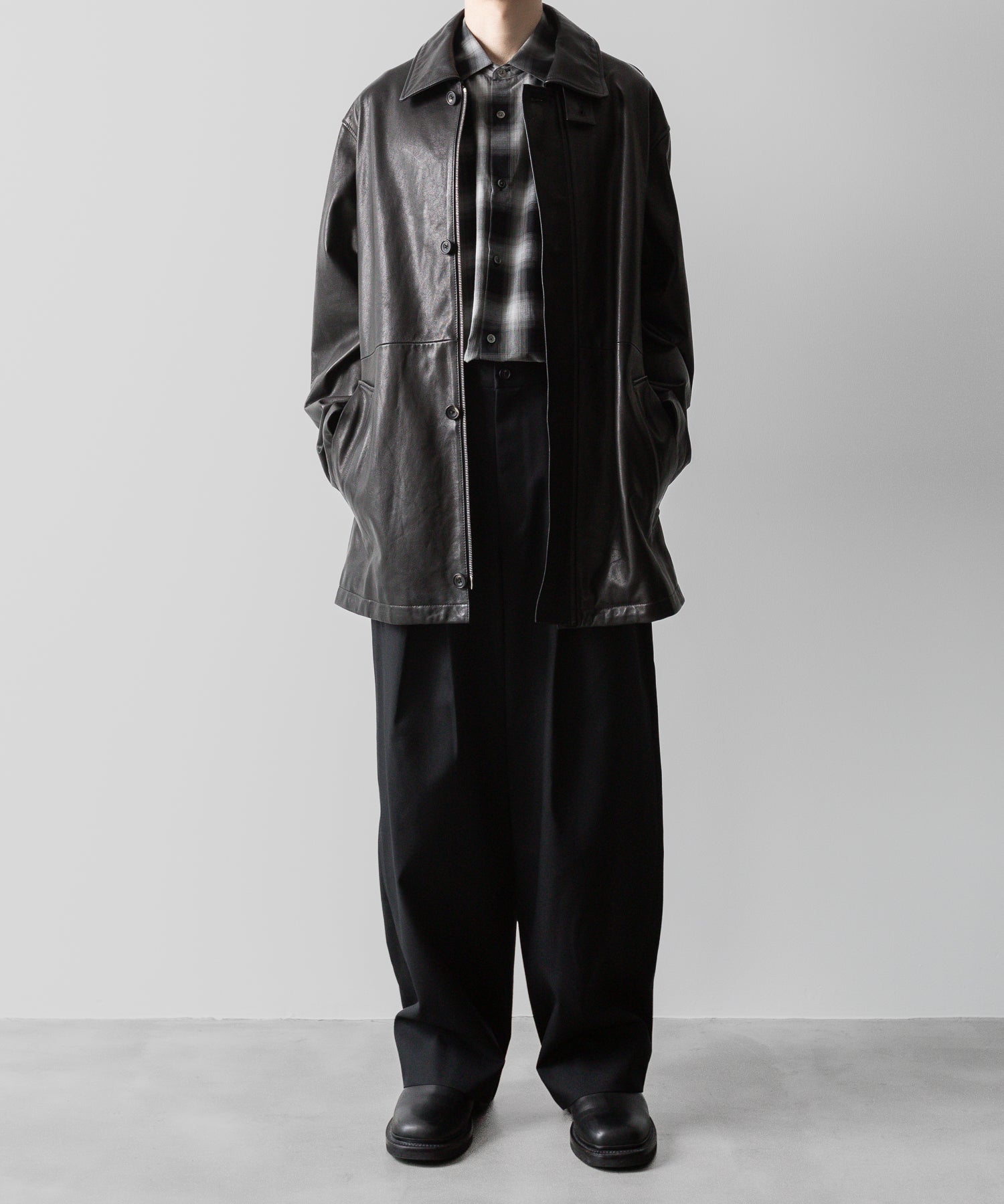 ssstein(シュタイン)の24AWコレクション EASY WIDE TROUSERS (2/72 WOOL GABARDINE) - BLACK 公式通販サイトsession福岡セレクトショップ