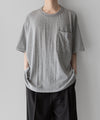【INTÉRIM】BINDER NECK LOOP WHEEL AME-KAJI POCKET TEE - A.GRAY