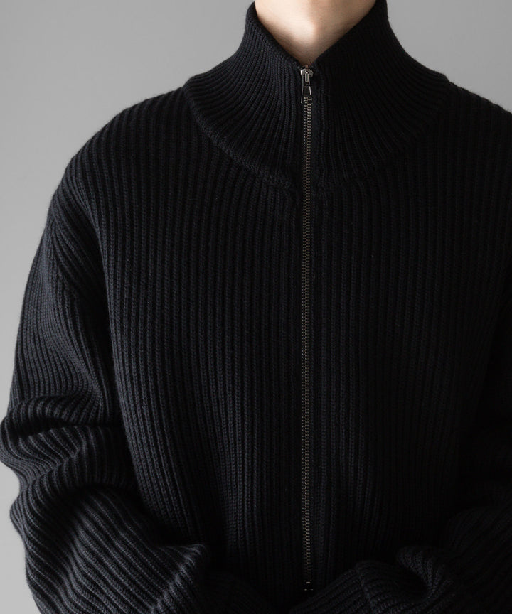 【INTÉRIM】インテリムのドライバーズニット LIMITED HAND FRAMED DRIVERS ZIP KNIT - BLACK 公式通販サイトsession福岡セレクトショップ