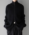 【INTÉRIM】LIMITED HAND FRAMED DRIVERS ZIP KNIT - BLACK