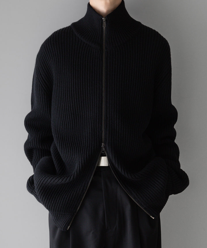 【INTÉRIM】インテリムのドライバーズニット LIMITED HAND FRAMED DRIVERS ZIP KNIT - BLACK 公式通販サイトsession福岡セレクトショップ