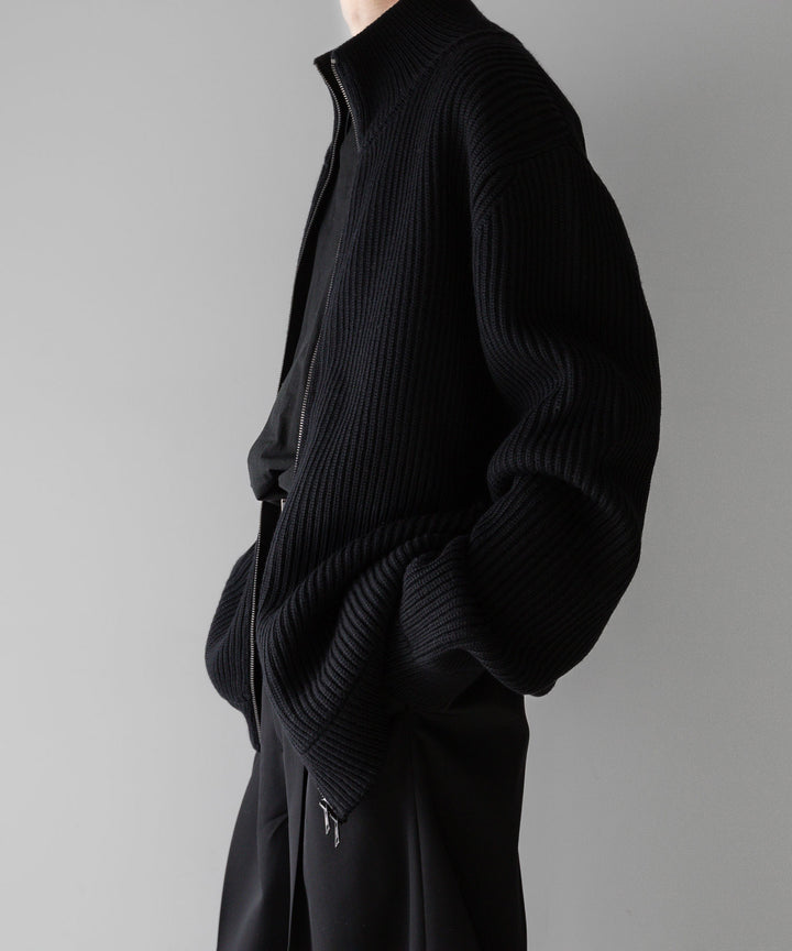 【INTÉRIM】インテリムのドライバーズニット LIMITED HAND FRAMED DRIVERS ZIP KNIT - BLACK 公式通販サイトsession福岡セレクトショップ