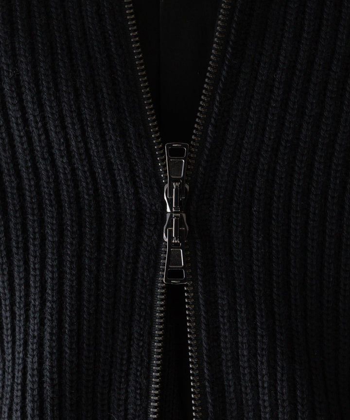 【INTÉRIM】インテリムのドライバーズニット LIMITED HAND FRAMED DRIVERS ZIP KNIT - BLACK 公式通販サイトsession福岡セレクトショップ