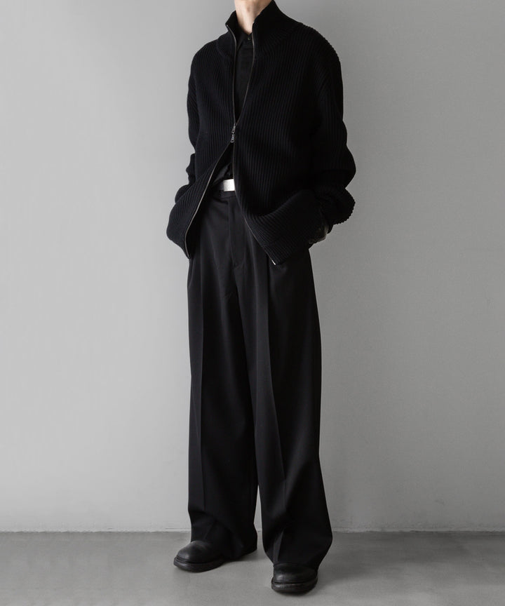 【INTÉRIM】インテリムのドライバーズニット LIMITED HAND FRAMED DRIVERS ZIP KNIT - BLACK 公式通販サイトsession福岡セレクトショップ