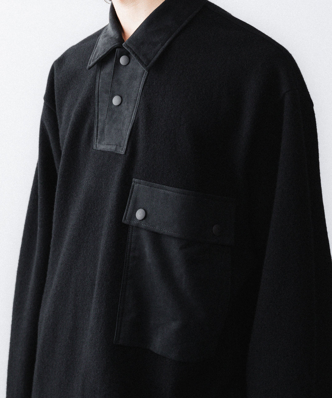 UJOH - ウジョーのPOLO COLLAR PULLOVER のBLACK公式通販サイトsession福岡セレクトショップ