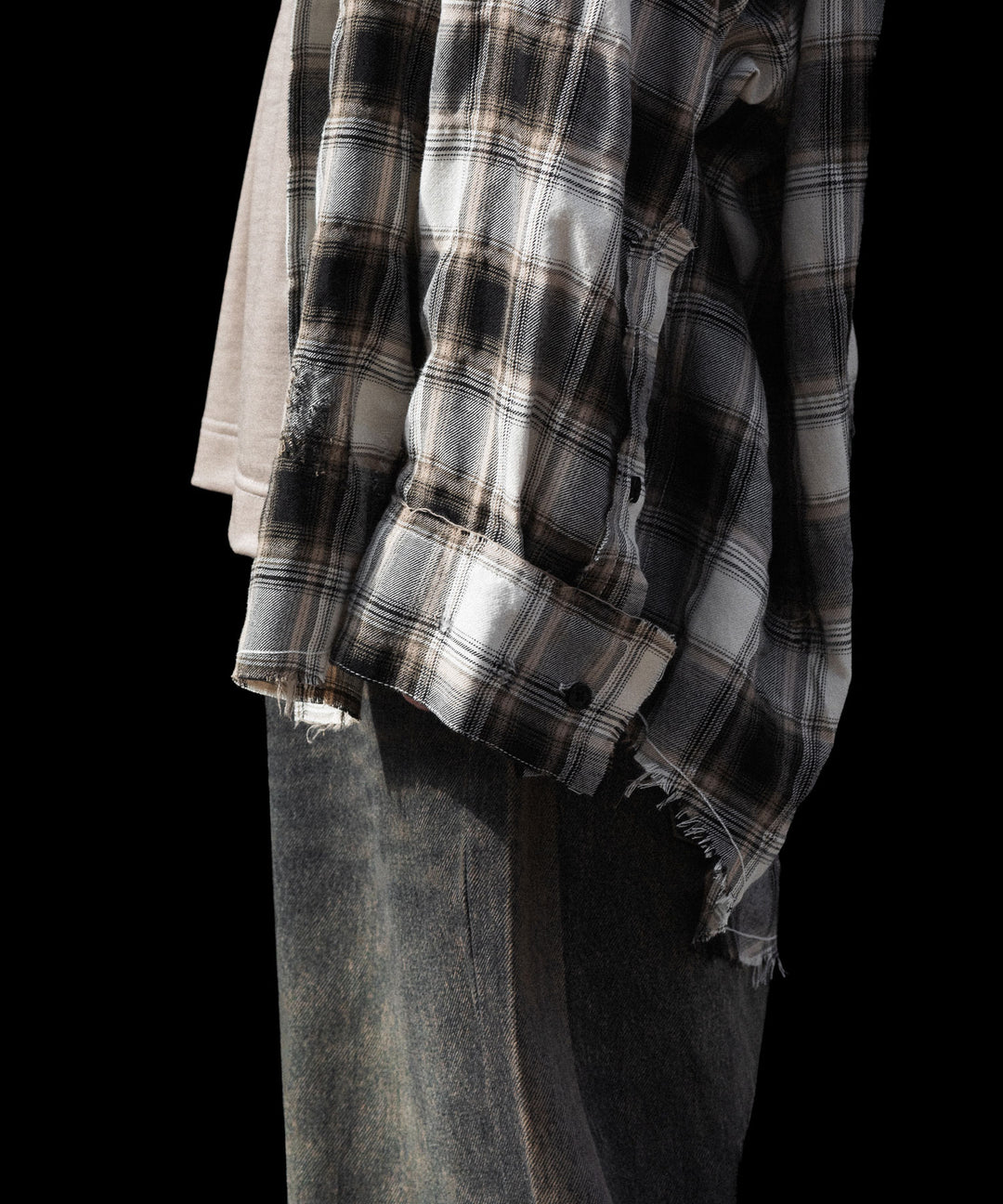 CODA -コーダのBEIGE GREY CHECKED WASHED THRASHED STRUCTURED SHIRTのBEIGE GREY CHECK公式通販サイトsession福岡セレクトショップ