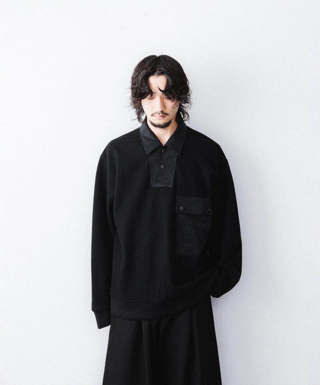 UJOH - ウジョーのPOLO COLLAR PULLOVER のBLACK公式通販サイトsession福岡セレクトショップ