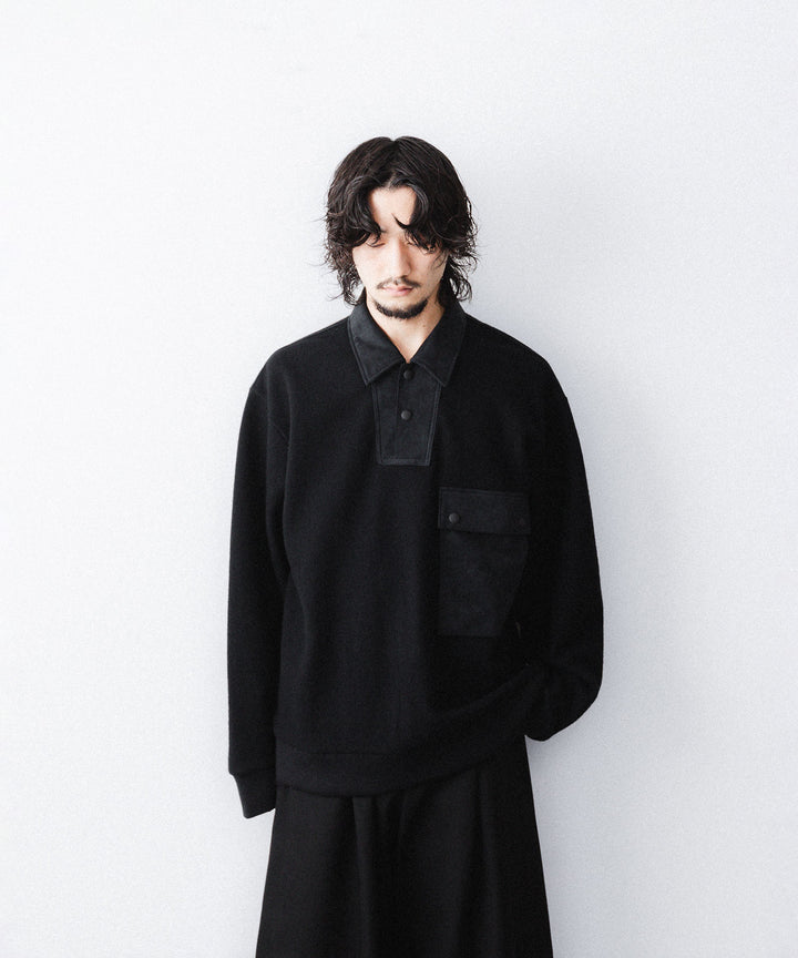 UJOH - ウジョーのPOLO COLLAR PULLOVER のBLACK公式通販サイトsession福岡セレクトショップ