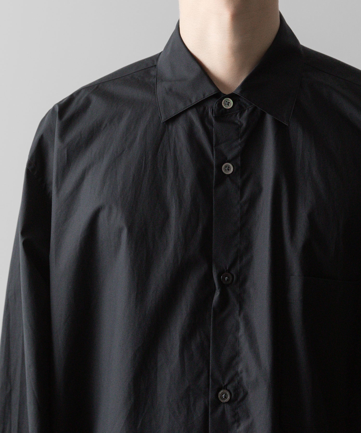 ssstein(シュタイン)の24AWコレクション OVERSIZED DOWN PAT SHIRT - BLACK 公式通販サイトsession福岡セレクトショップ