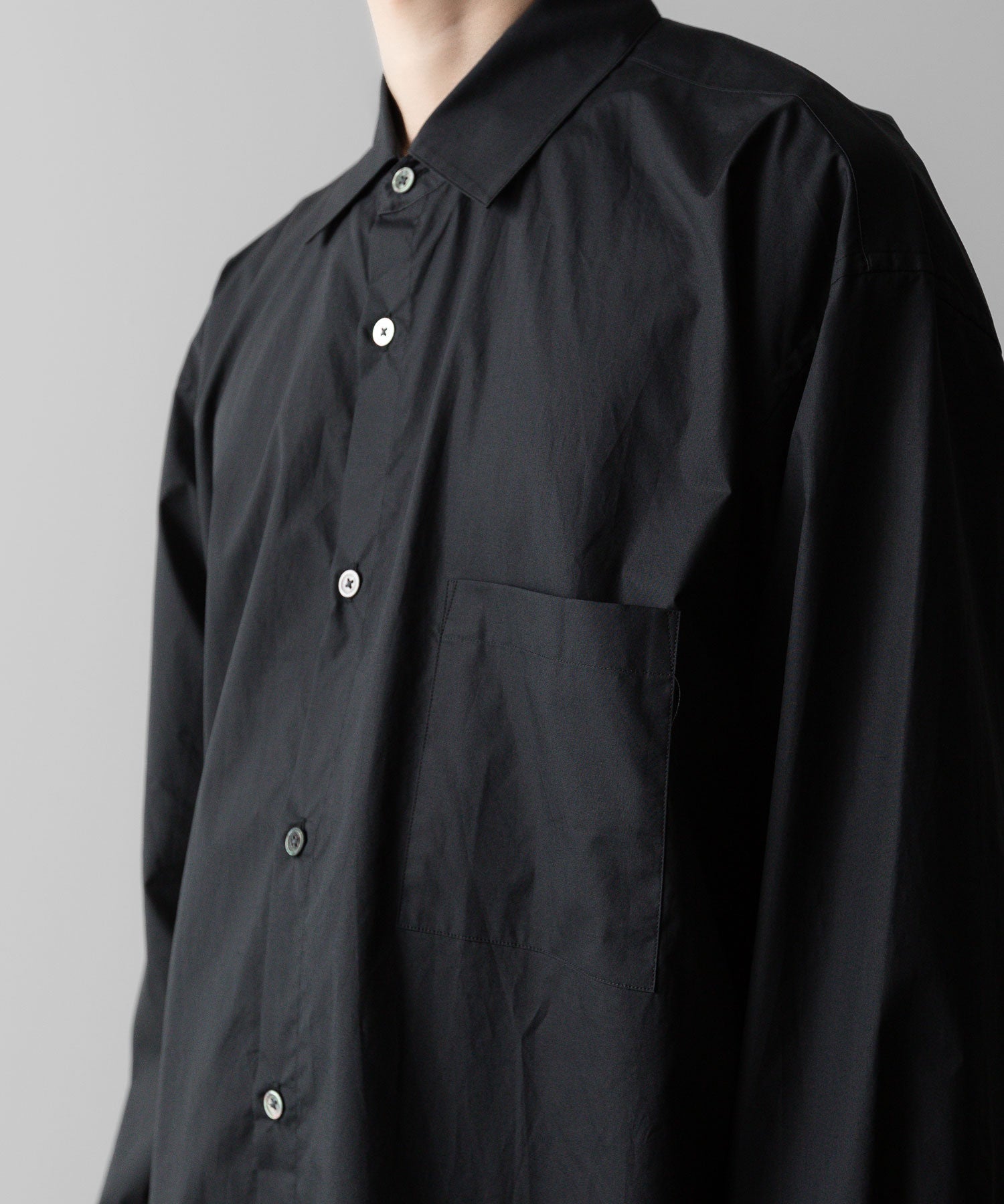 ssstein(シュタイン)の24AWコレクション OVERSIZED DOWN PAT SHIRT - BLACK 公式通販サイトsession福岡セレクトショップ