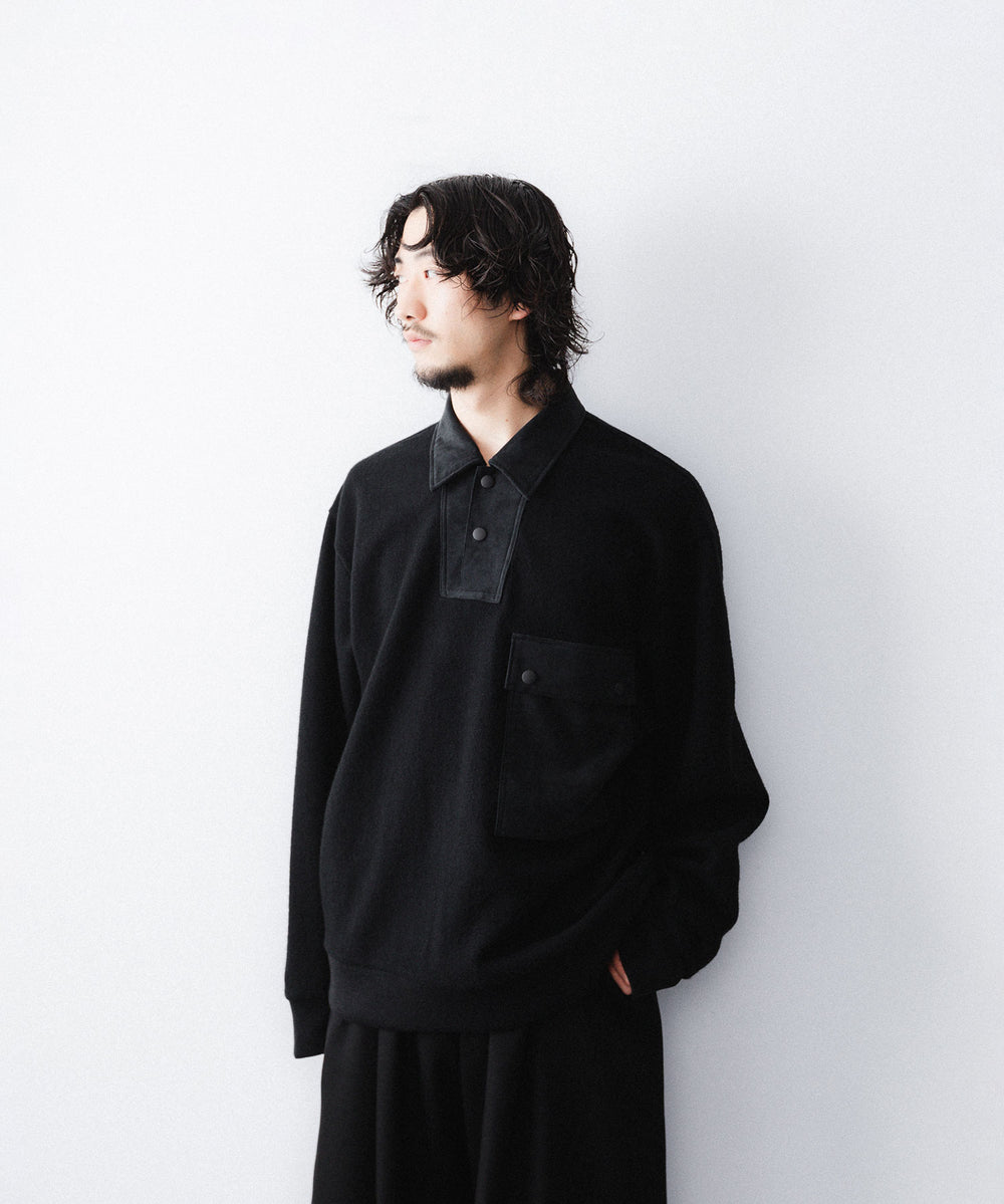 UJOH - ウジョーのPOLO COLLAR PULLOVER のBLACK公式通販サイトsession福岡セレクトショップ