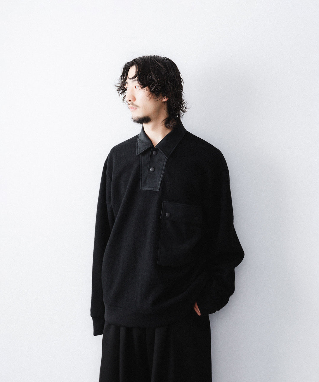 UJOH - ウジョーのPOLO COLLAR PULLOVER のBLACK公式通販サイトsession福岡セレクトショップ