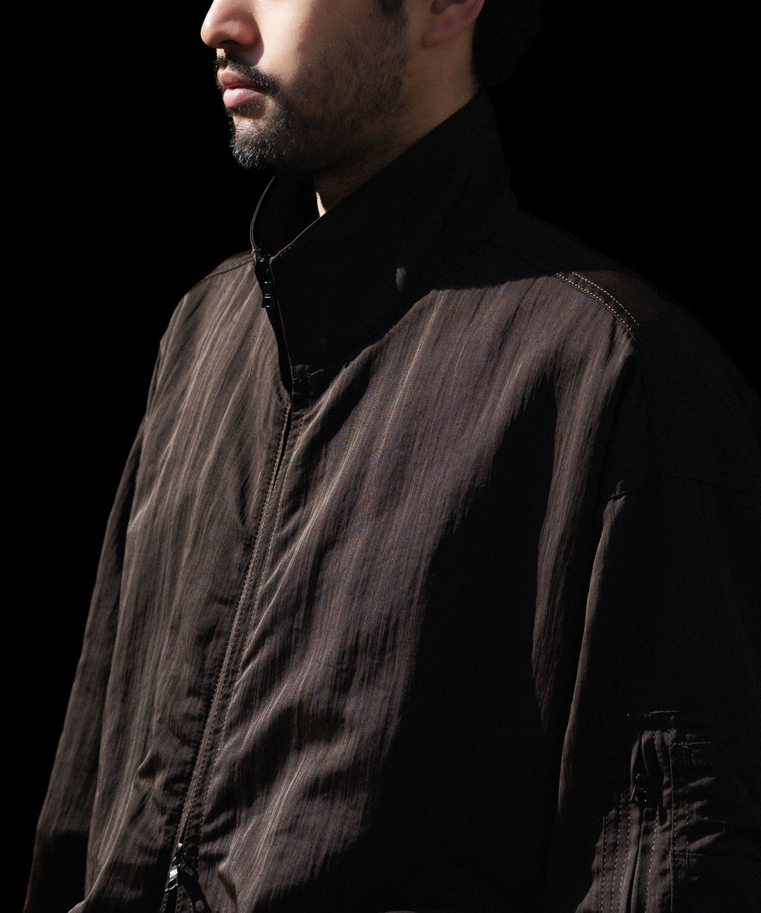 ssstein(シュタイン)のSHRUNK NYLON OVERSIZED FLIGHT JACKET - DARK BROWNの公式通販サイトsession福岡セレクトショップ