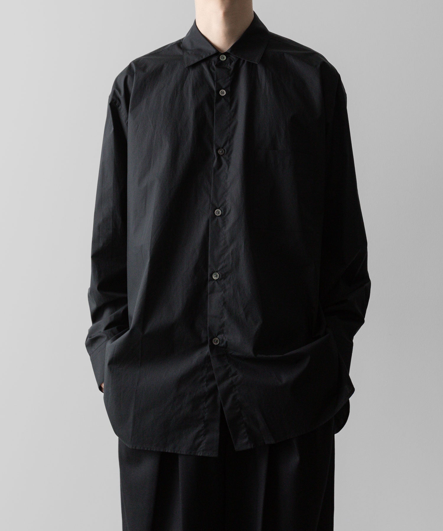 ssstein(シュタイン)の24AWコレクション OVERSIZED DOWN PAT SHIRT - BLACK 公式通販サイトsession福岡セレクトショップ