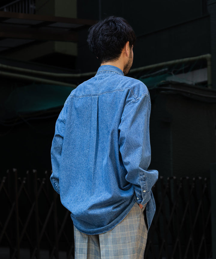 【INTÉRIM インテリム 90’S FIT UK HEAVY USED DENIM BUTTON DOWN SHIRT - U.NAVY sessionセッション福岡セレクトショップ 公式通販サイト