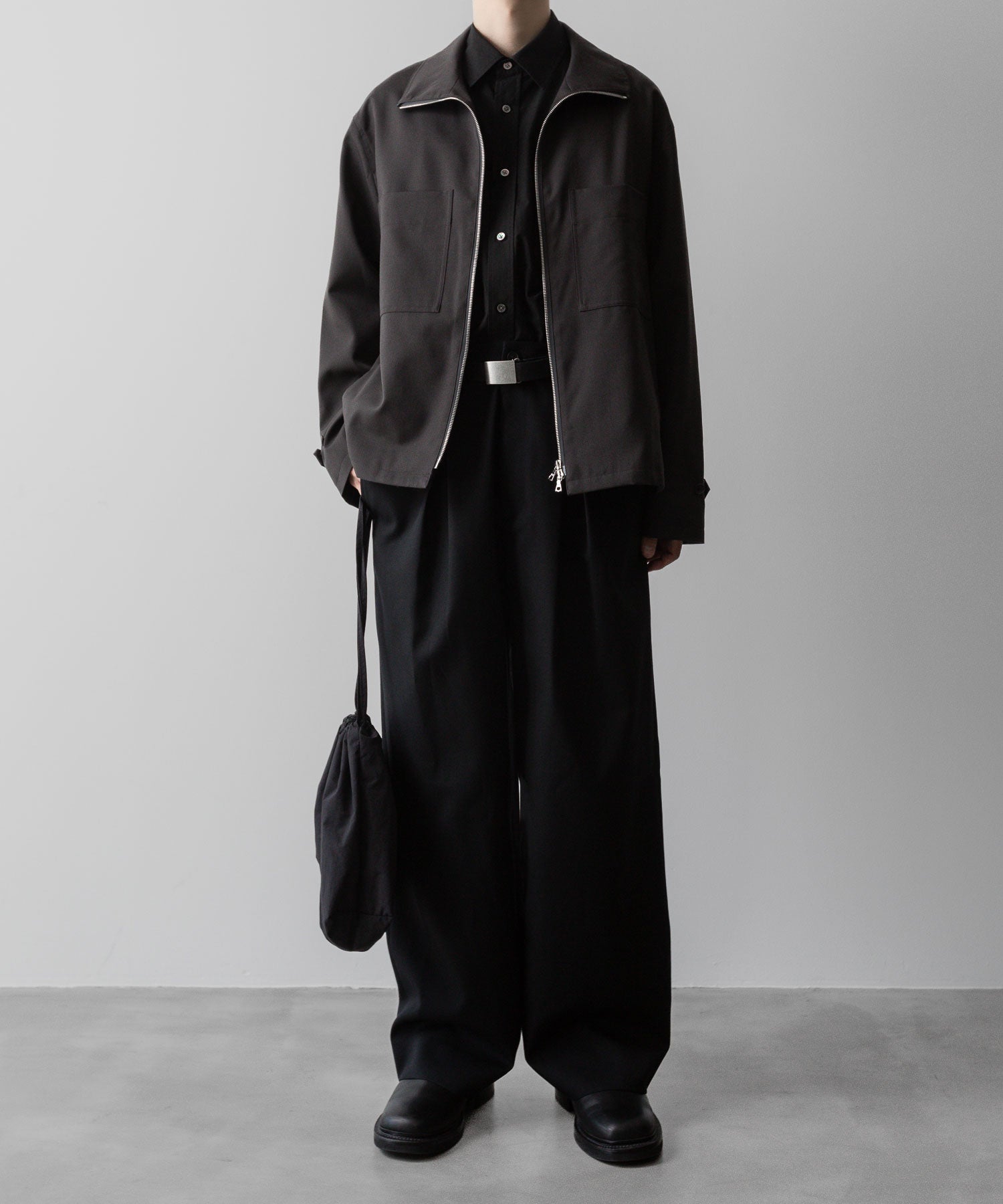 ssstein(シュタイン)の24AWコレクション EASY WIDE TROUSERS (2/72 WOOL GABARDINE) - BLACK 公式通販サイトsession福岡セレクトショップ