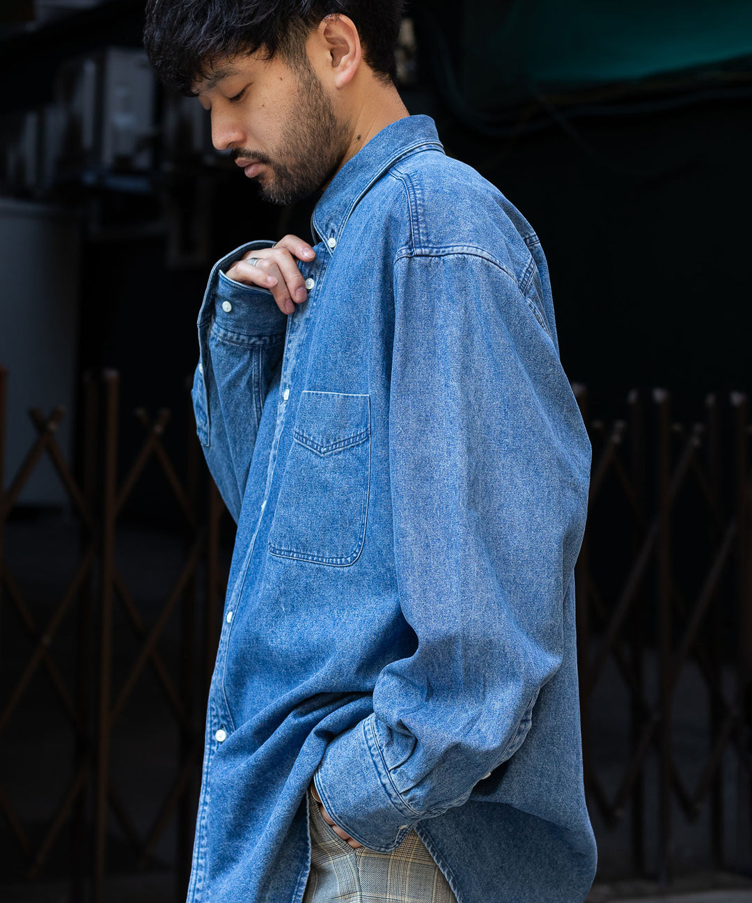 【INTÉRIM インテリム 90’S FIT UK HEAVY USED DENIM BUTTON DOWN SHIRT - U.NAVY sessionセッション福岡セレクトショップ 公式通販サイト