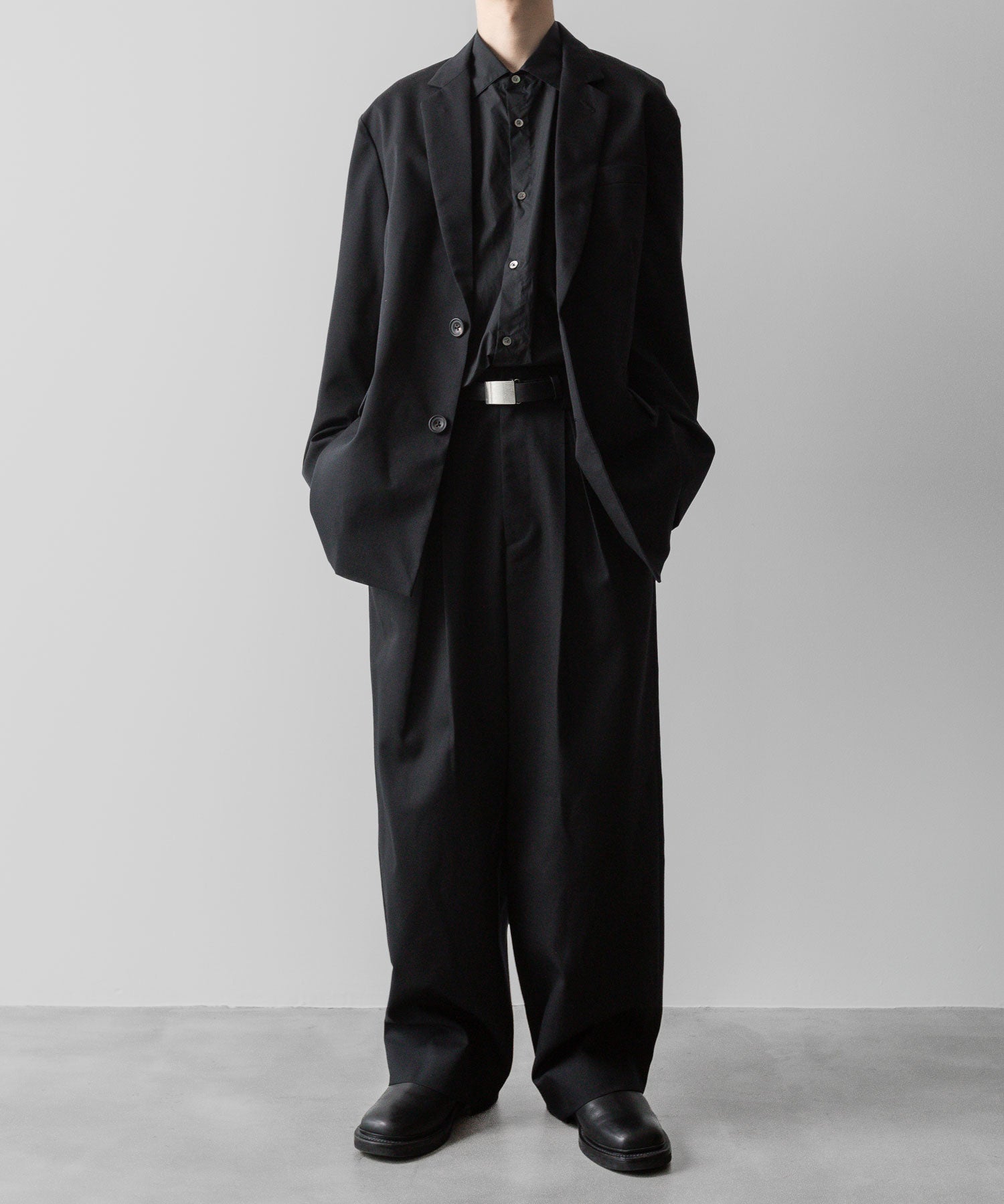 ssstein(シュタイン)の24AWコレクション OVERSIZED DOWN PAT SHIRT - BLACK 公式通販サイトsession福岡セレクトショップ