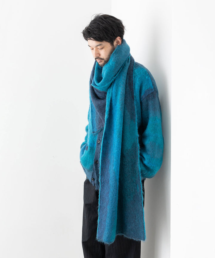 stein(シュタイン)の23AWコレクションGRADATION MOHAIR MUFFLERのBLUE GREEN sessionセッション福岡セレクトショップ 公式通販サイト