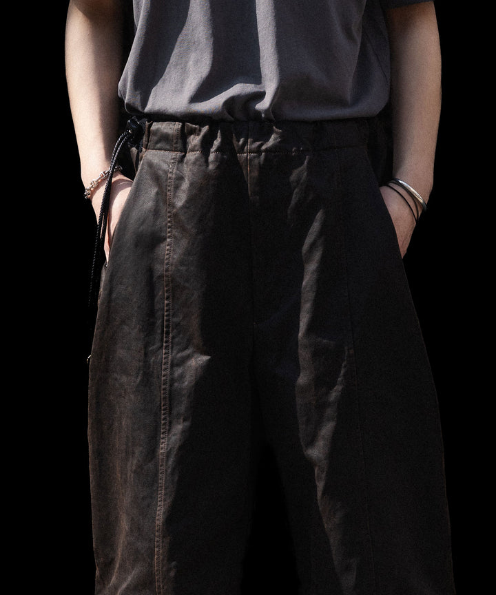 【ANTHEM A】WAX COATING NO-BRAINER PANTS - BROWN