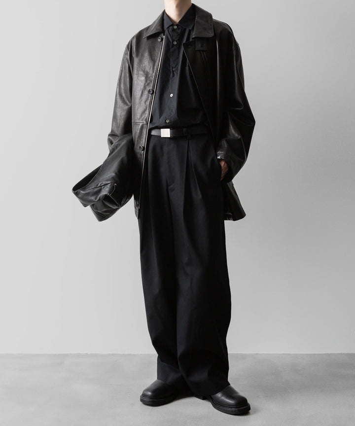 stein(シュタイン)の23AWコレクションLEATHER ZIP JACKETのBLACK 公式通販session福岡セレクトショップ