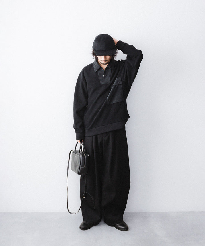 UJOH - ウジョーのPOLO COLLAR PULLOVER のBLACK公式通販サイトsession福岡セレクトショップ