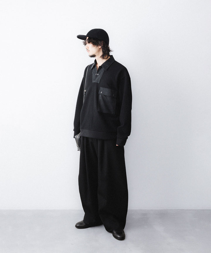 UJOH - ウジョーのPOLO COLLAR PULLOVER のBLACK公式通販サイトsession福岡セレクトショップ