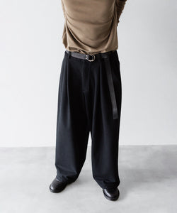 KANEMASA PHIL.】36G NEEDLE PUNCH WIDE SLACKS - BLACK | 公式通販