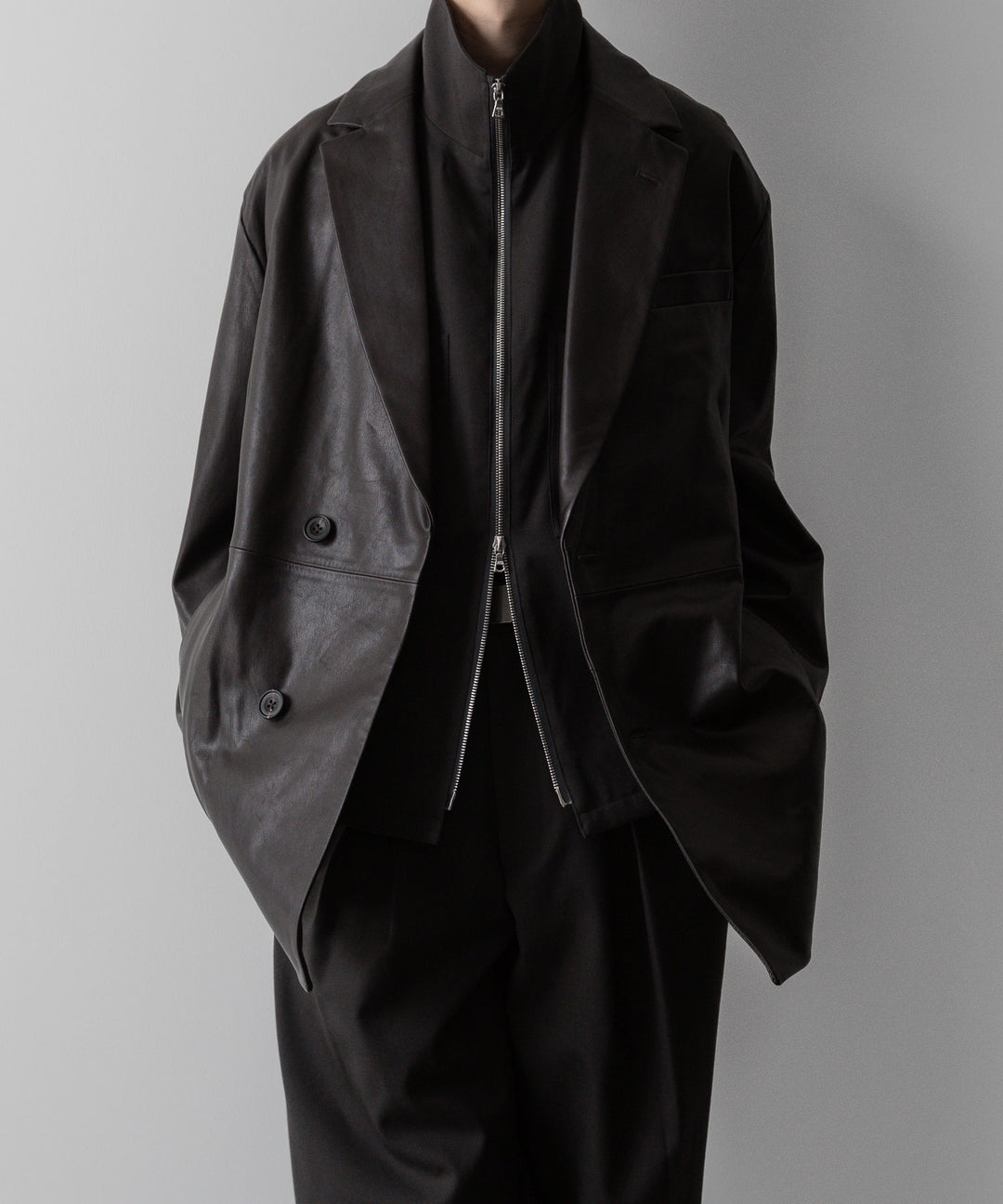 ssstein(シュタイン)の24AWコレクション LEATHER DOUBLE BRESTED JACKET - DARK BROWN 公式通販サイトsession福岡セレクトショップ