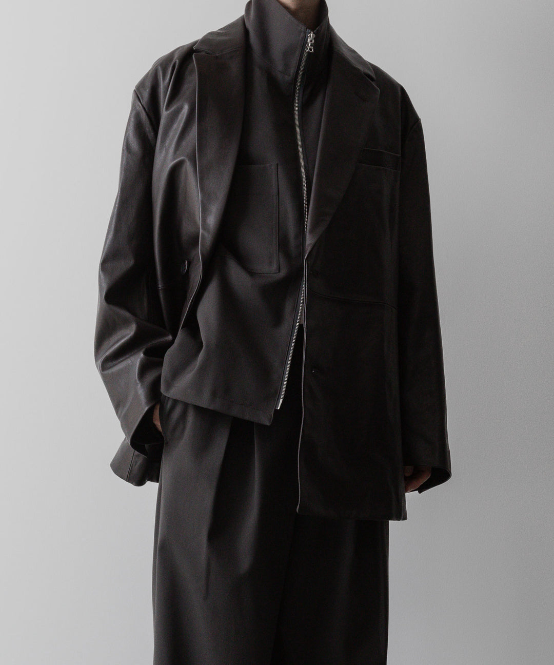 ssstein(シュタイン)の24AWコレクション LEATHER DOUBLE BRESTED JACKET - DARK BROWN 公式通販サイトsession福岡セレクトショップ
