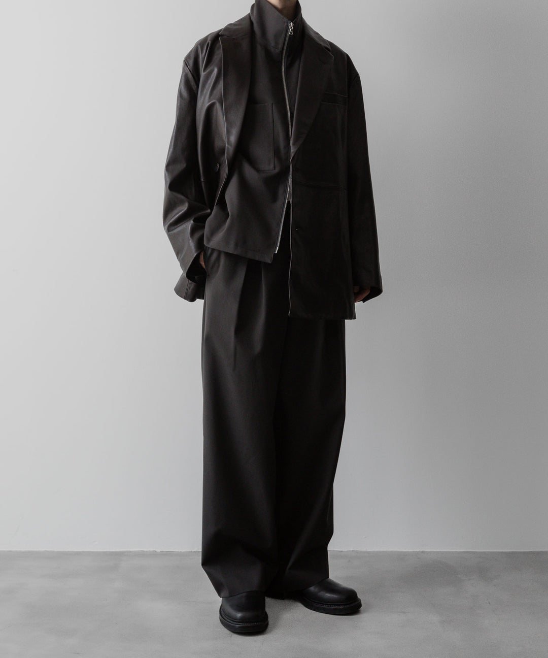 ssstein(シュタイン)の24AWコレクション LEATHER DOUBLE BRESTED JACKET - DARK BROWN 公式通販サイトsession福岡セレクトショップ