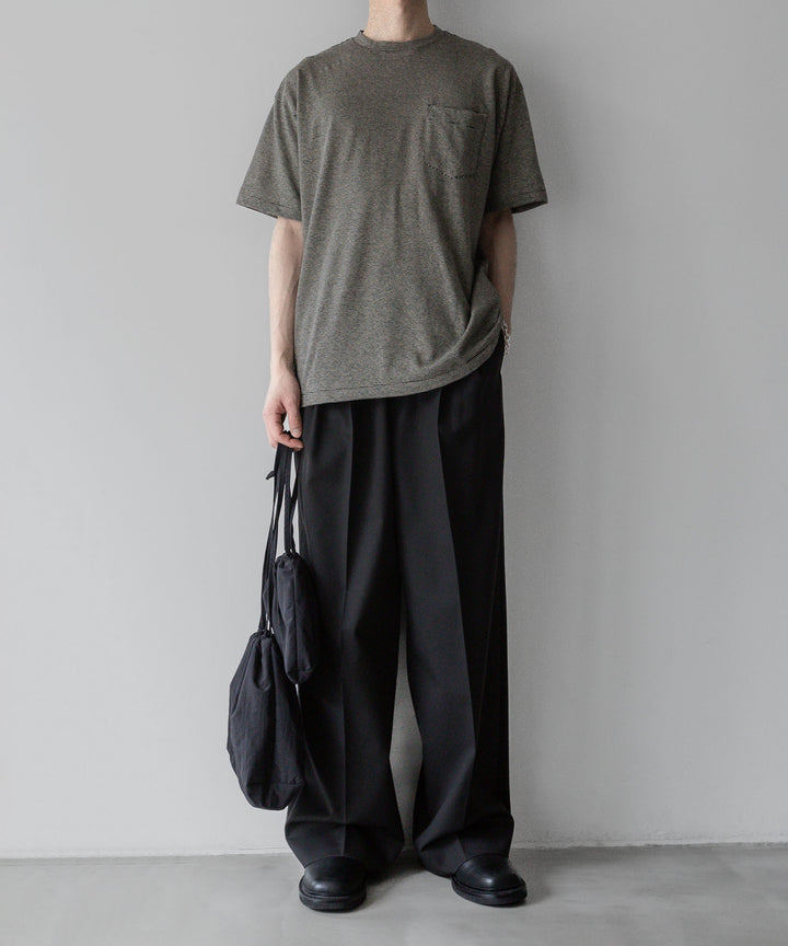 INTÉRIM - インテリムのCOTTON HEMP BORDER POCKET TEEのBLACK公式通販サイトsession福岡セレクトショップ