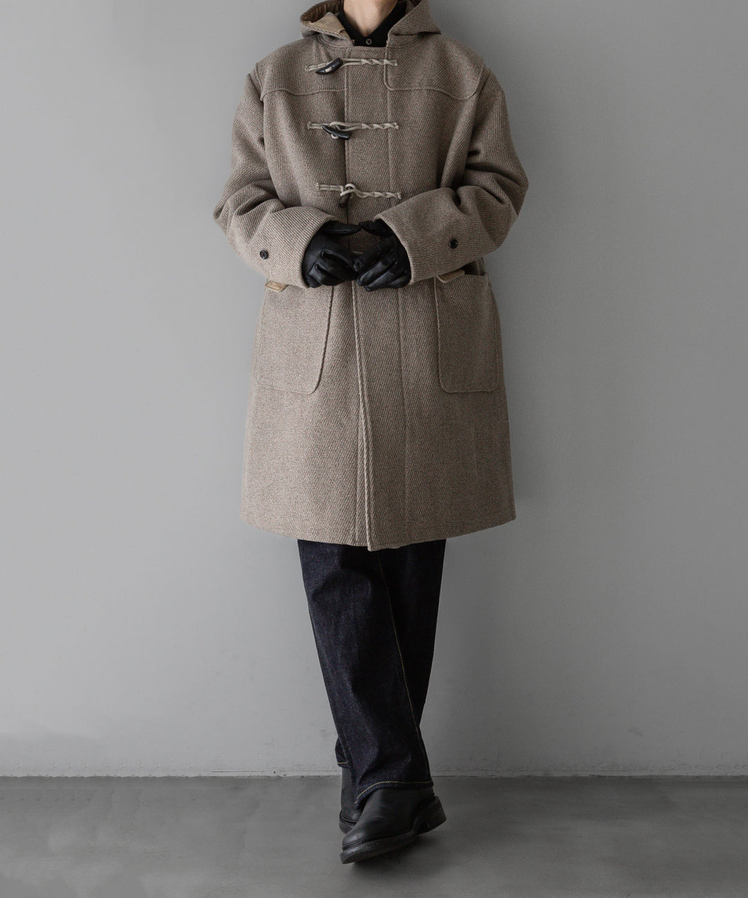 【INTÉRIM】HYPER BIG CASHMERE HEAVY ROYAL NAVY DUFFEL COAT - BEIGE