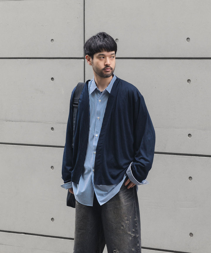 WWW - WRAPINKNOT wool wearのBUTTON-LESS CARDIGANのNAVY 公式通販サイトsession福岡セレクトショップ
