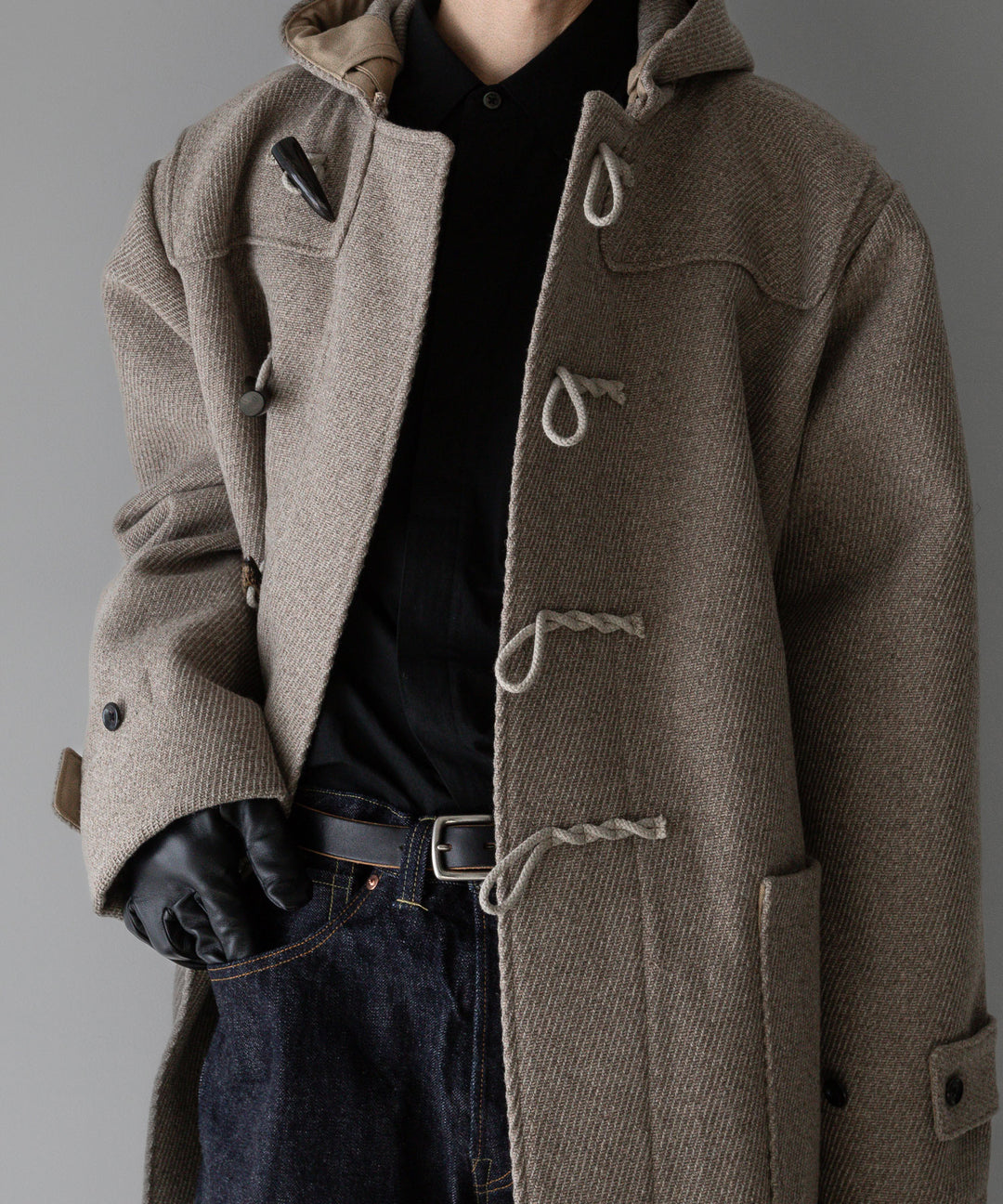 【INTÉRIM】HYPER BIG CASHMERE HEAVY ROYAL NAVY DUFFEL COAT - BEIGE