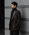 【ssstein】LEATHER DOUBLE BREASTED JACKET - DARK BROWN